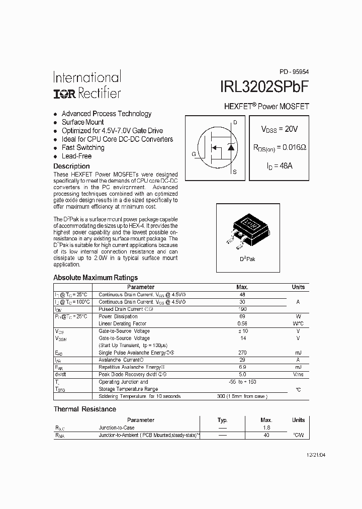 IRF3202SPBF_4110340.PDF Datasheet