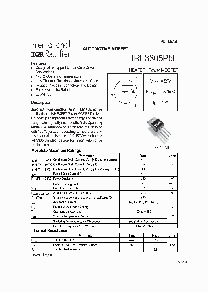 IRF3305PBF_4120049.PDF Datasheet
