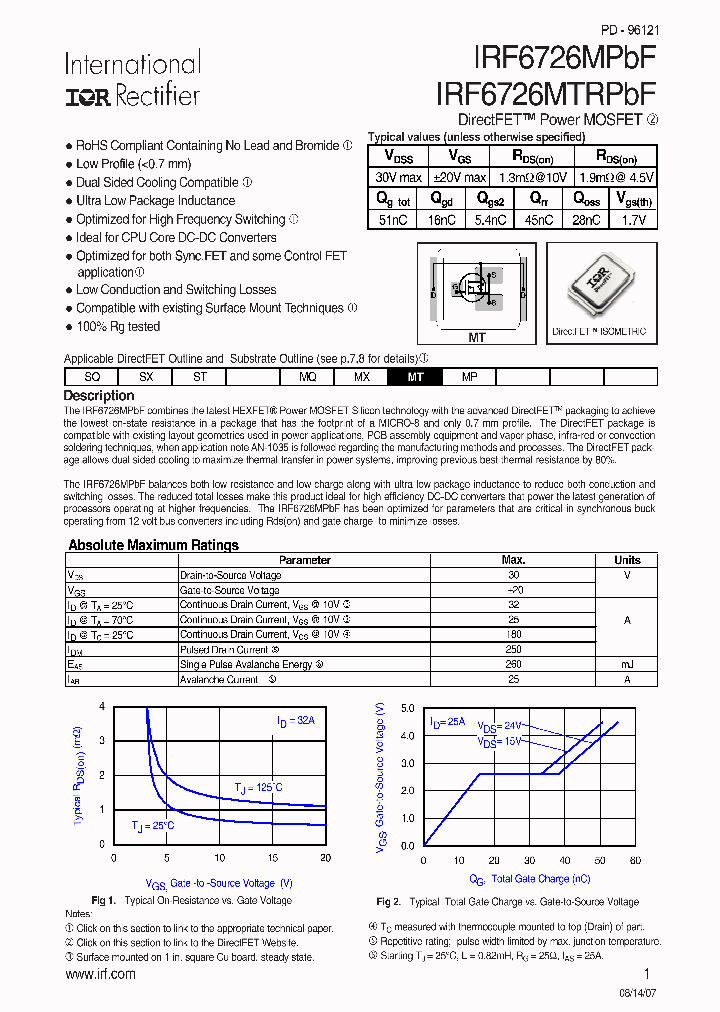 IRF6726MPBF_4115415.PDF Datasheet