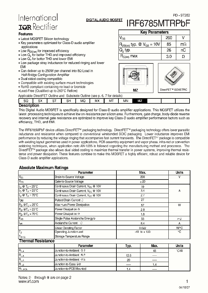 IRF6785MTRPBF_4127902.PDF Datasheet