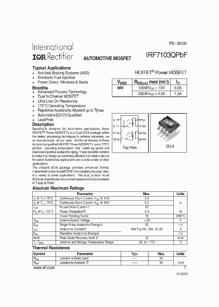 IRF7103QPBF_4137477.PDF Datasheet