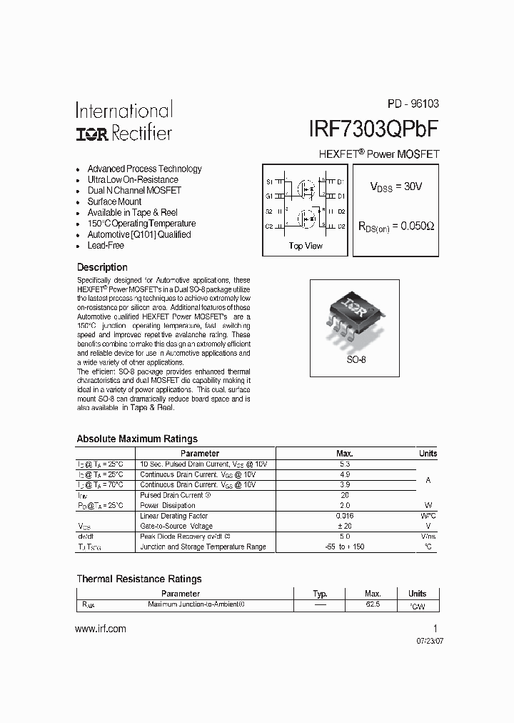 IRF7303QPBF_4127900.PDF Datasheet