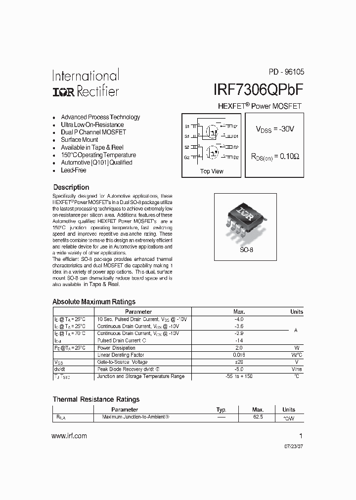 IRF7306QPBF_4127898.PDF Datasheet