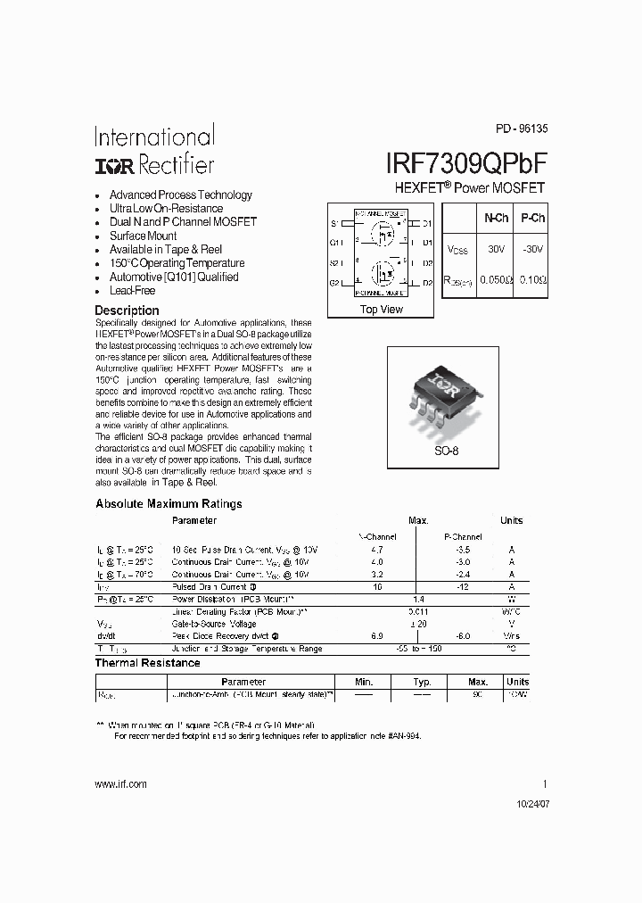 IRF7309QPBF_4127896.PDF Datasheet