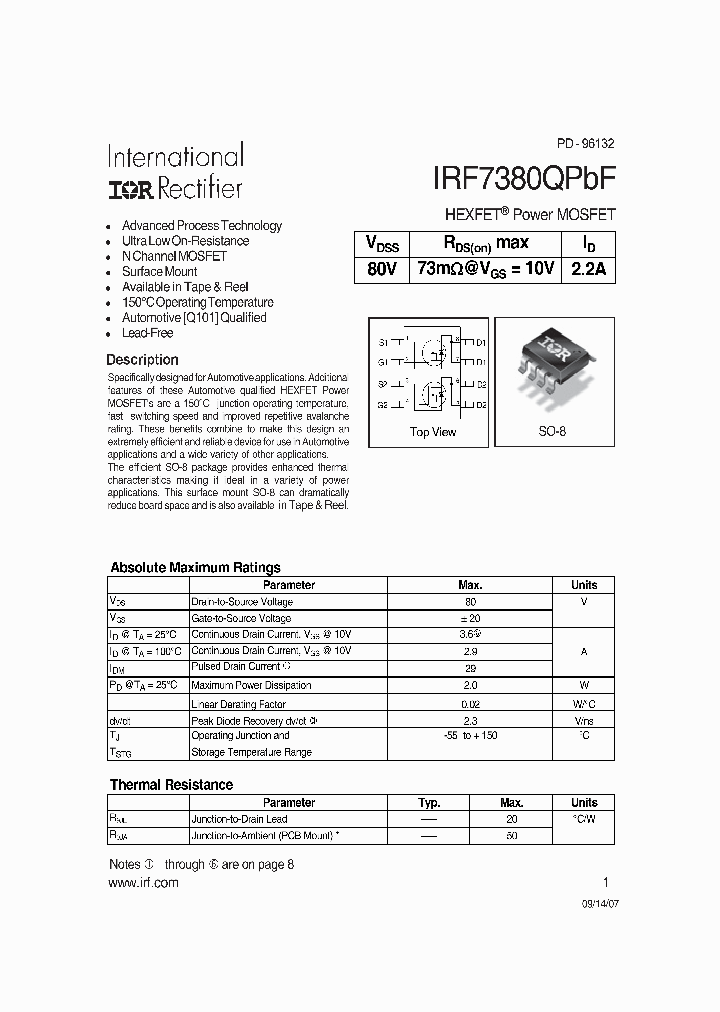 IRF7380QPBF_4123728.PDF Datasheet