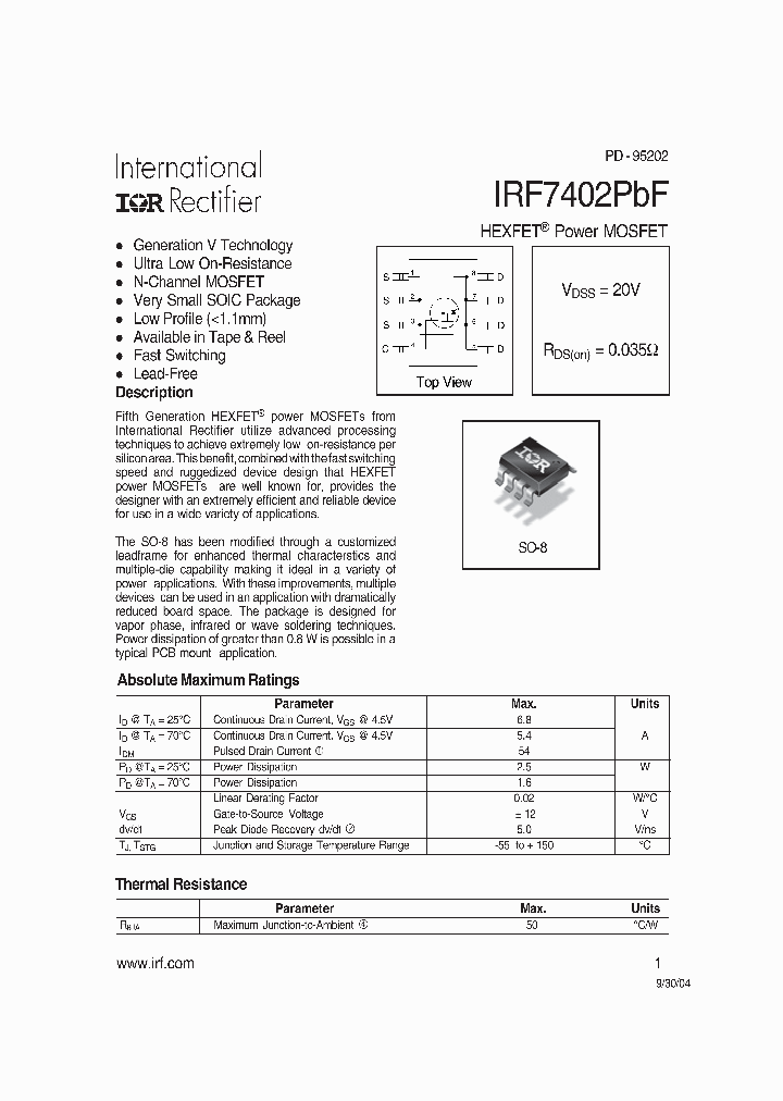 IRF7402PBF_4123441.PDF Datasheet
