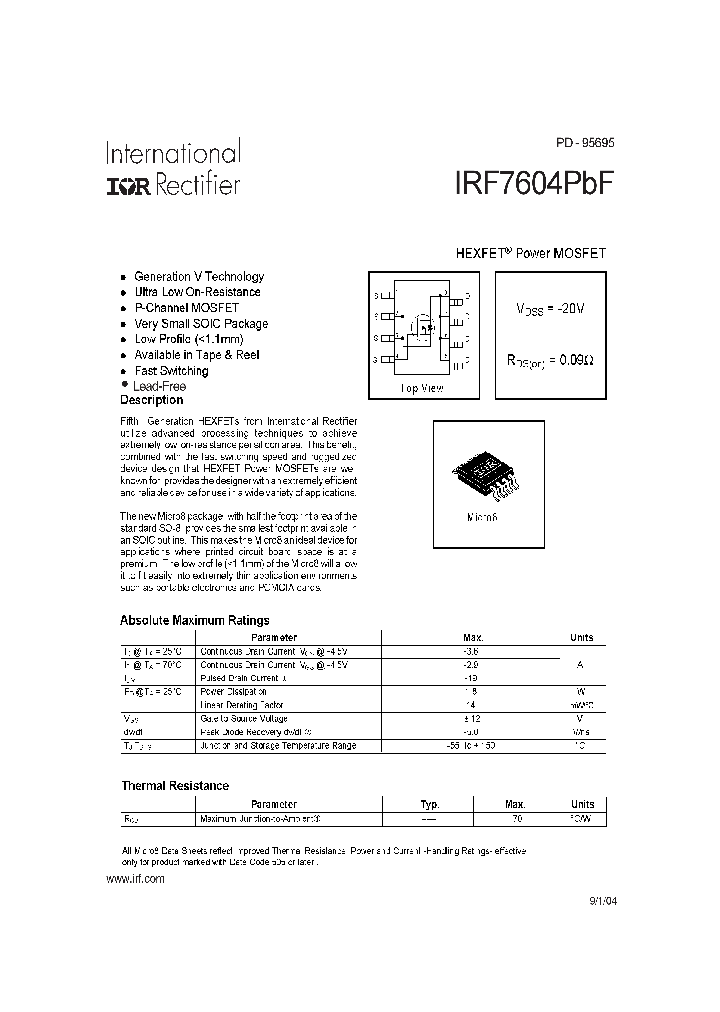 IRF7604PBF_4103729.PDF Datasheet