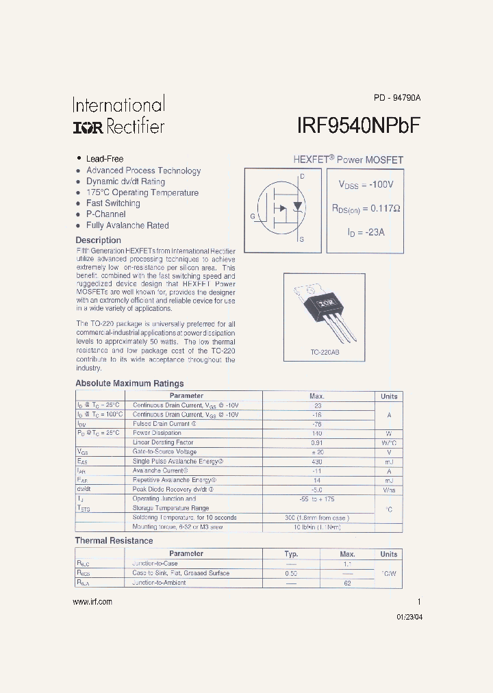 IRF9540NPBF_4114323.PDF Datasheet