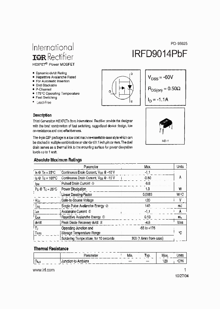 IRFD9014PBF_4150679.PDF Datasheet