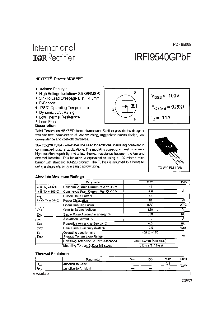 IRFI9540GPBF_4124607.PDF Datasheet