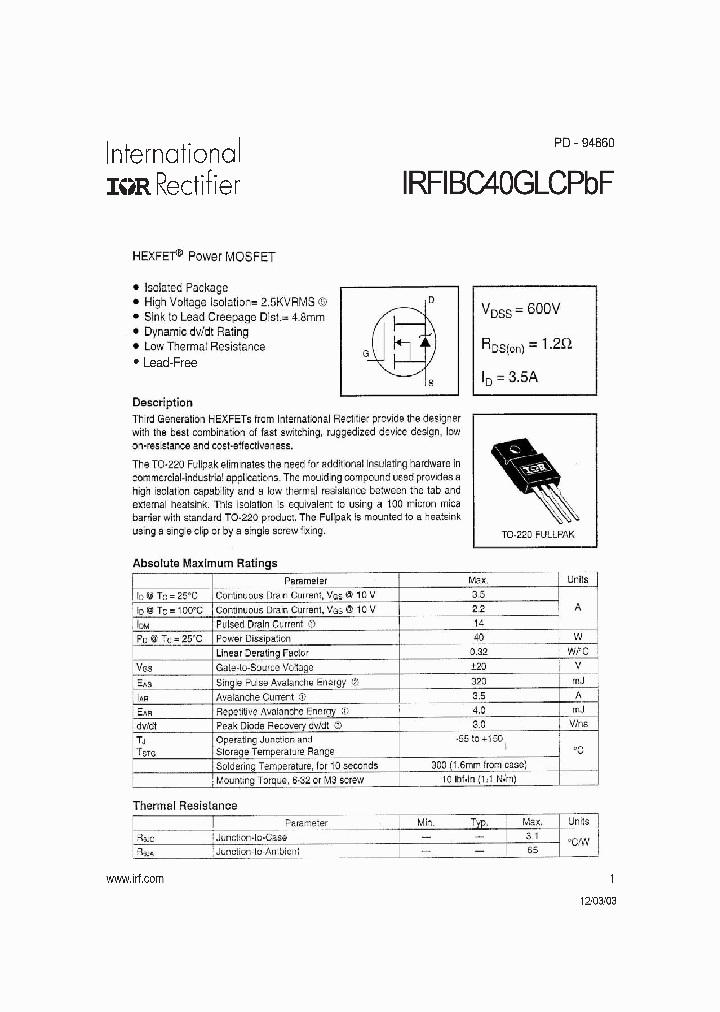 IRFIBC40GLCPBF_4153650.PDF Datasheet