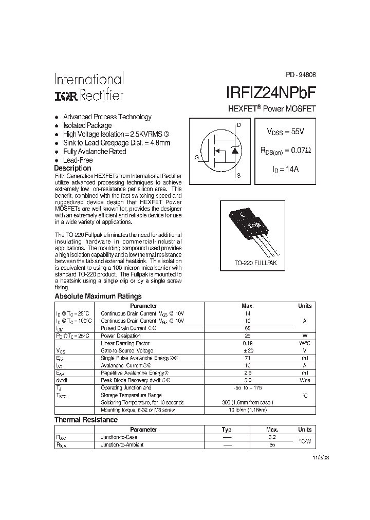 IRFIZ24NPBF_4110141.PDF Datasheet