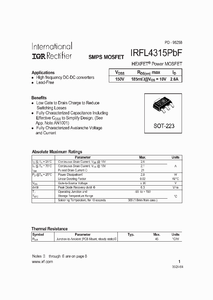 IRFL4315PBF_4111800.PDF Datasheet