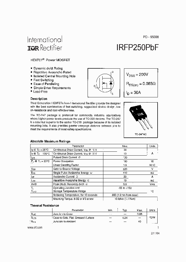 IRFP250PBF_4111722.PDF Datasheet