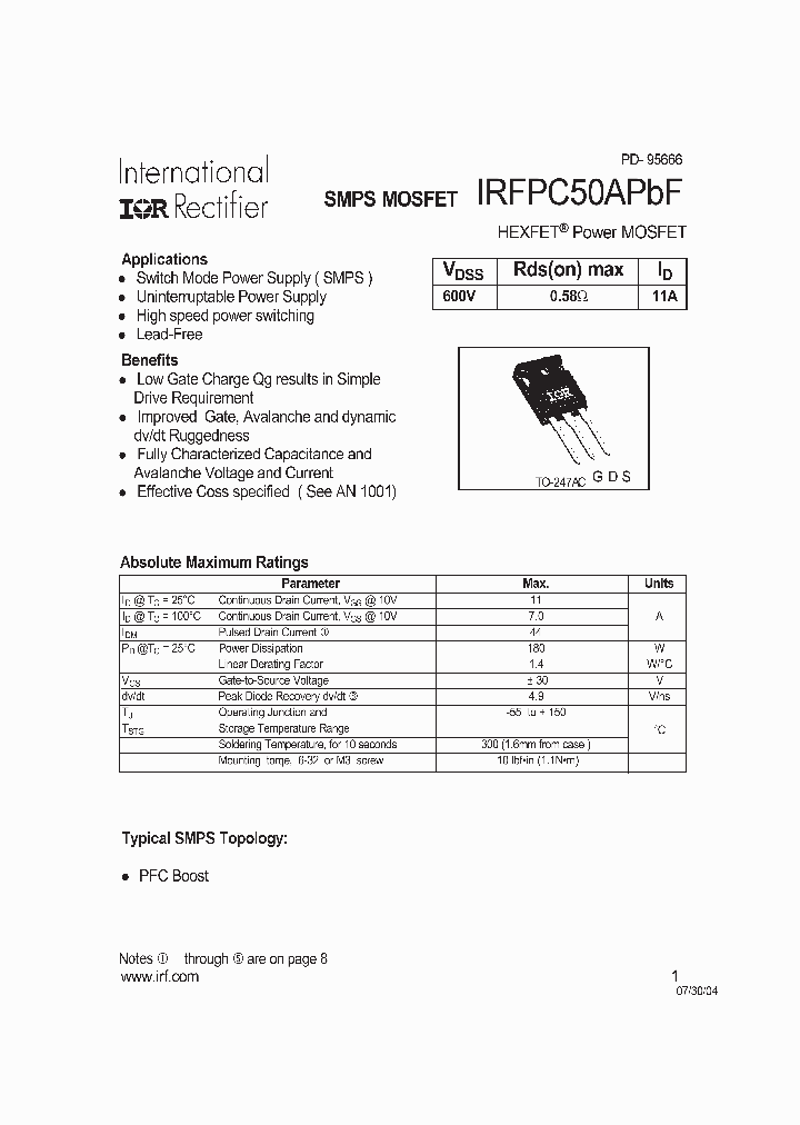 IRFPC50APBF_4138618.PDF Datasheet