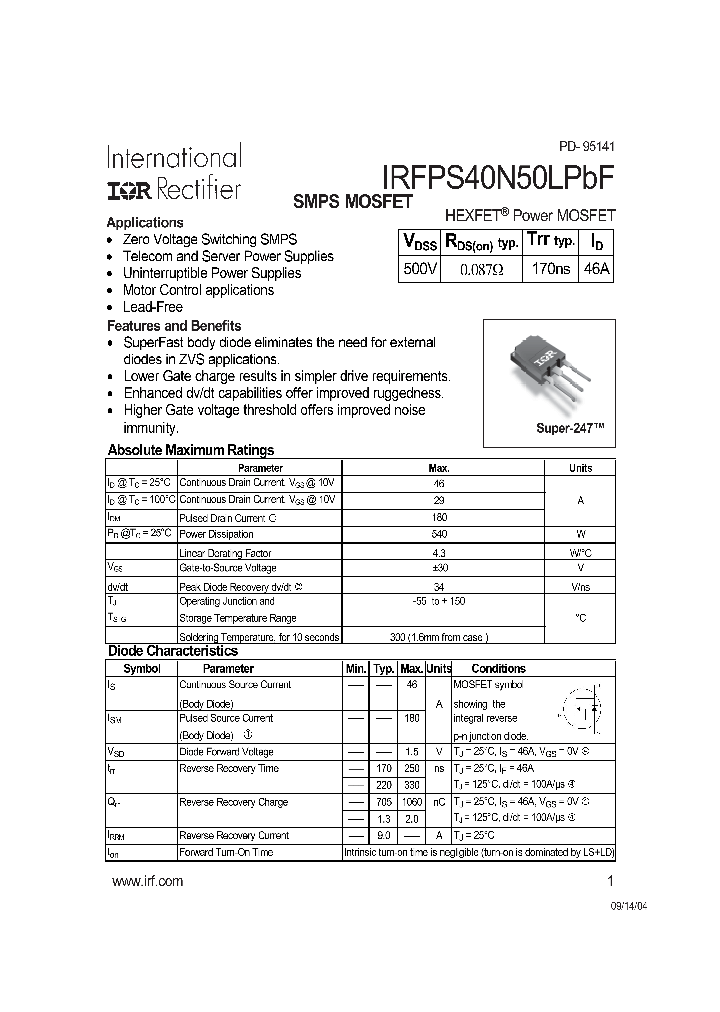 IRFPS40N50LPBF_4120193.PDF Datasheet