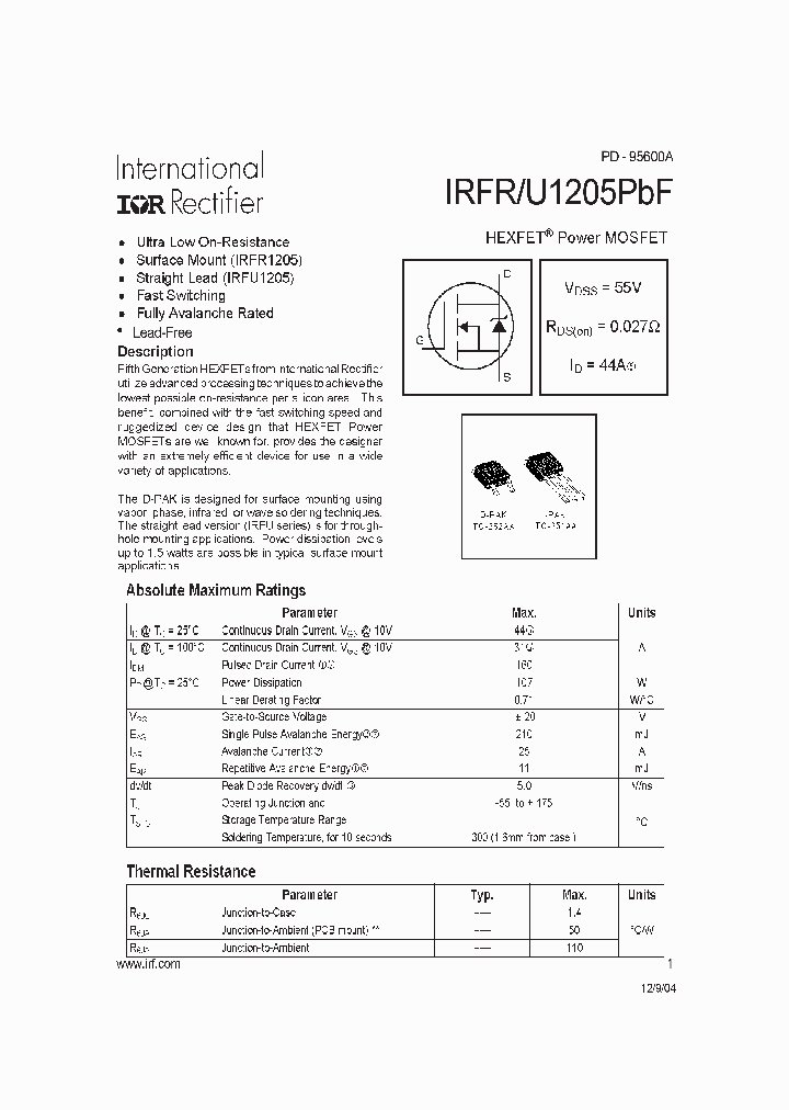 IRFR1205PBF_4116796.PDF Datasheet