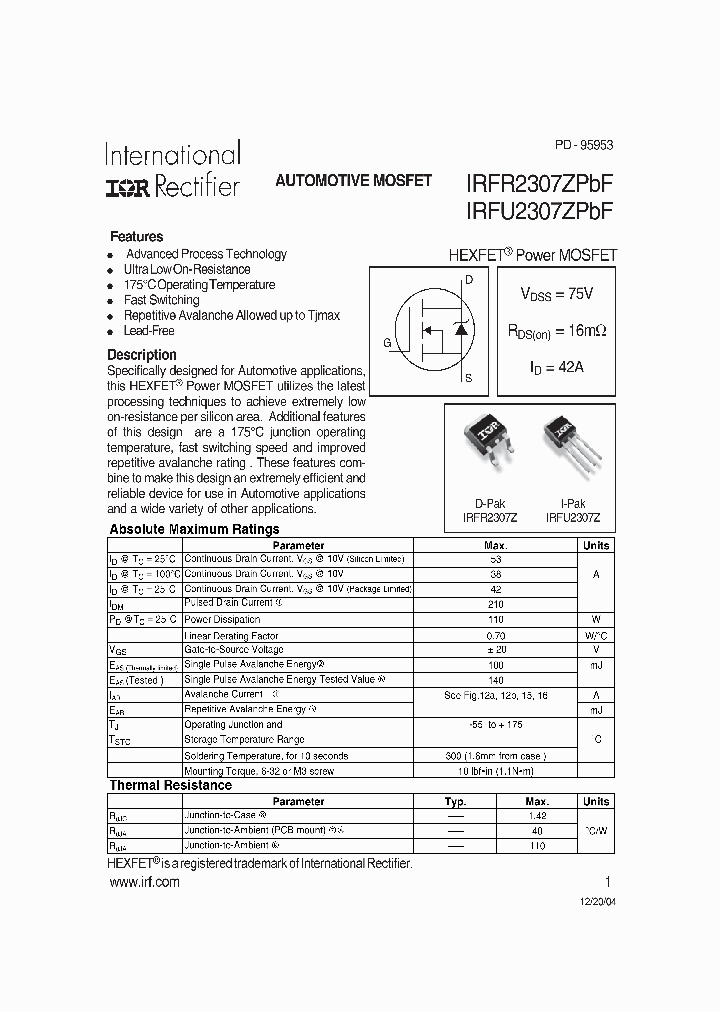 IRFR2307ZPBF_4103005.PDF Datasheet