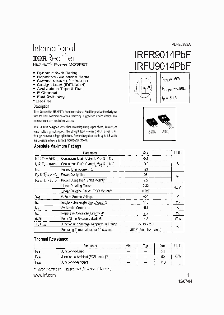 IRFR9014PBF_4113095.PDF Datasheet
