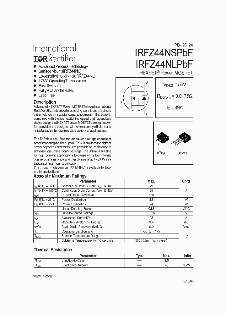 IRFZ44NLPBF_4162881.PDF Datasheet