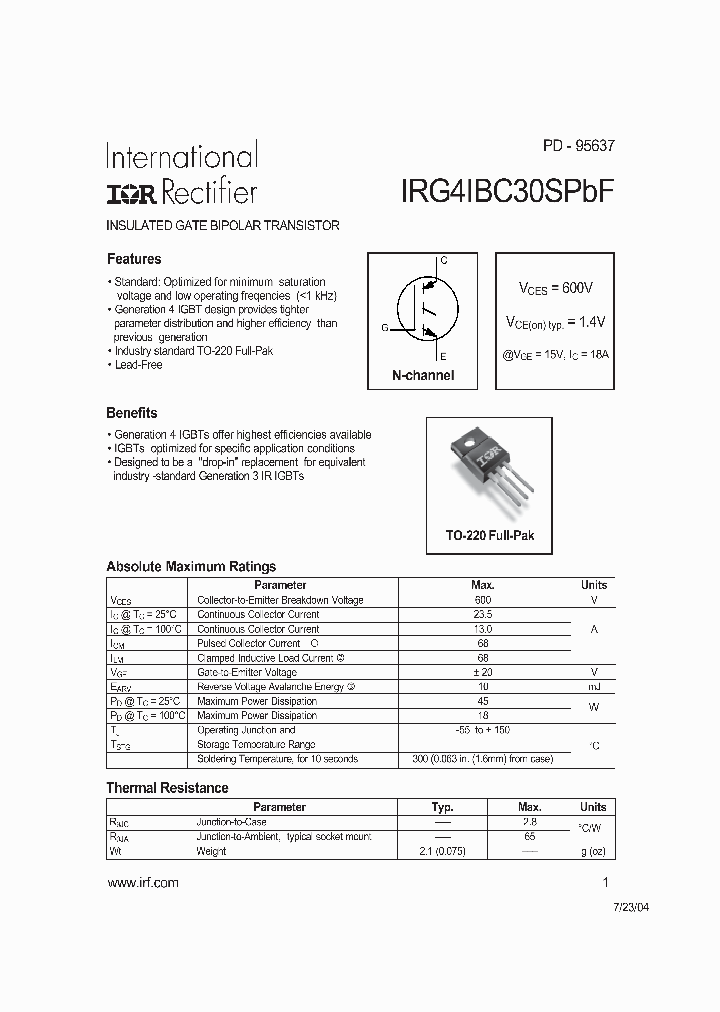 IRG4IBC30SPBF_4110790.PDF Datasheet