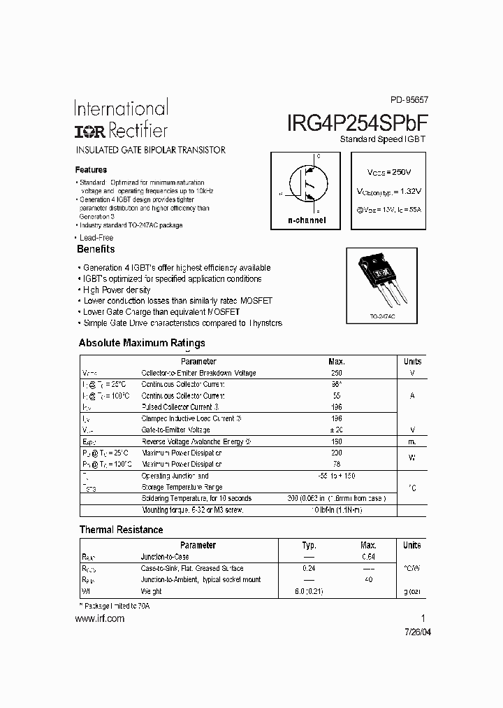 IRG4P254SPBF_4122284.PDF Datasheet