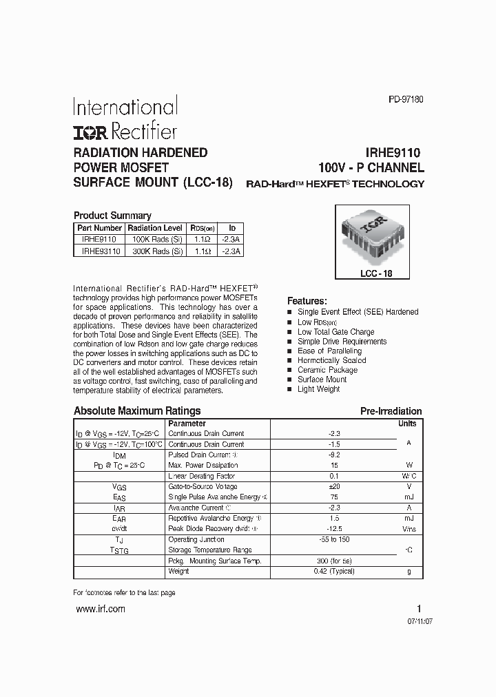 IRHE9110_4151524.PDF Datasheet