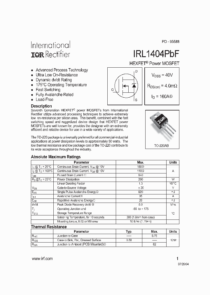 IRL1404PBF_4110428.PDF Datasheet