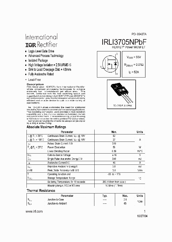 IRLI3705NPBF_4110421.PDF Datasheet