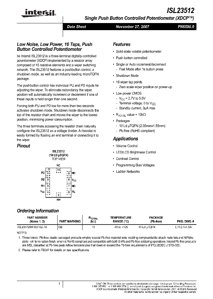 ISL23512WFRU10Z-TK_4132382.PDF Datasheet