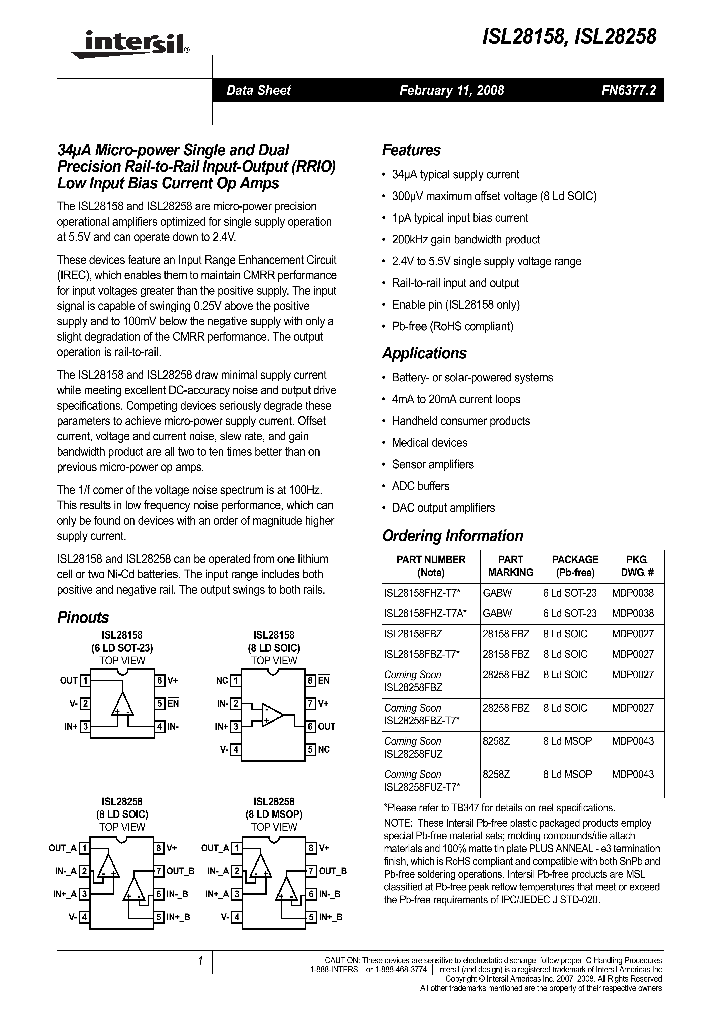 ISL28258FBZ_4151171.PDF Datasheet