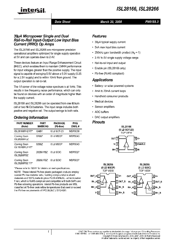 ISL28266FBZ_4153792.PDF Datasheet