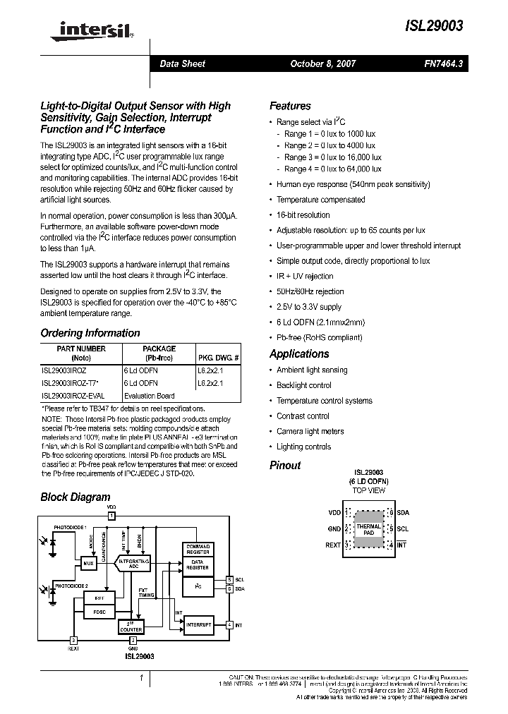 ISL29003IROZ_4158391.PDF Datasheet