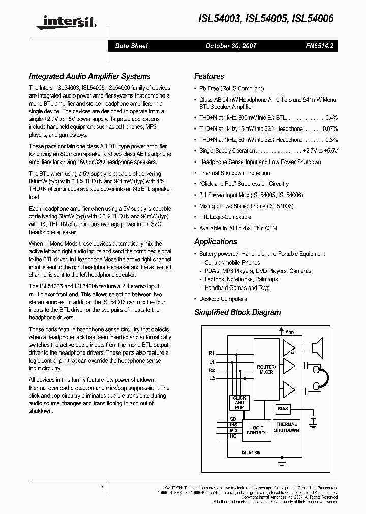 ISL54003_4146224.PDF Datasheet