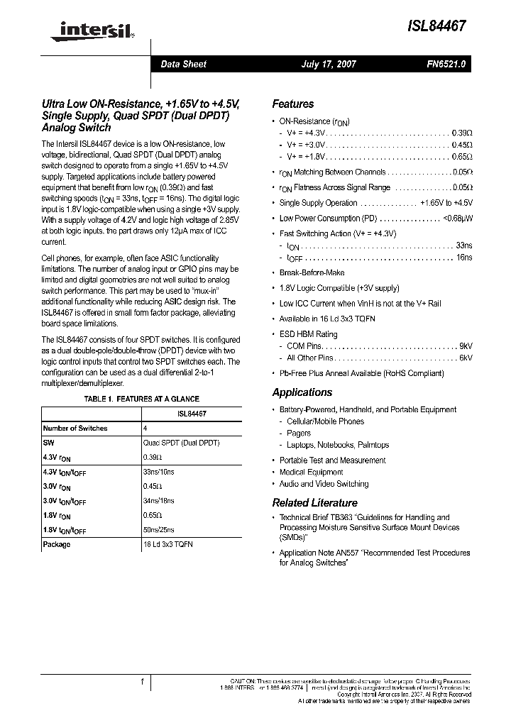 ISL84467IRTZ-T_4138727.PDF Datasheet