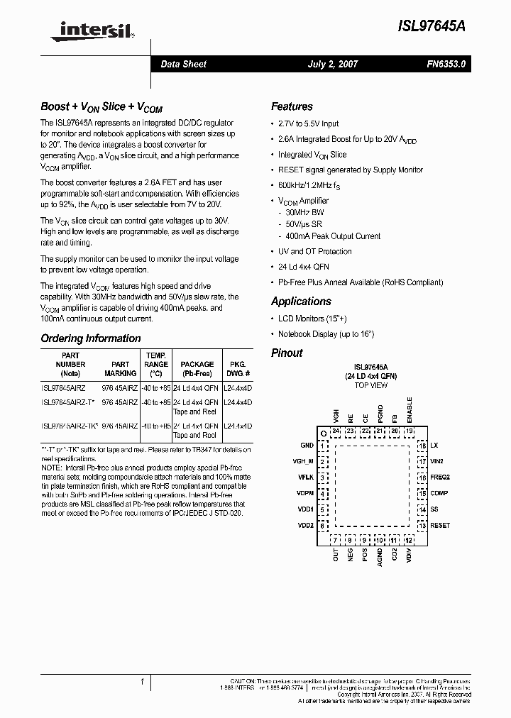 ISL97645A_4161959.PDF Datasheet