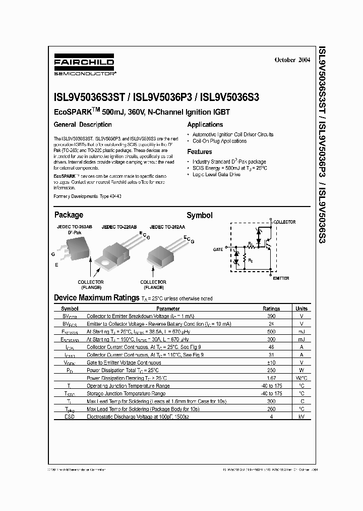 ISL9V5036P3_4160496.PDF Datasheet