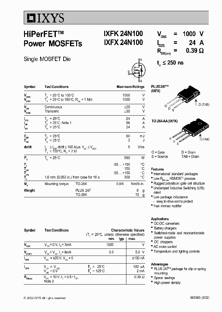 IXFK24N10007_4122705.PDF Datasheet