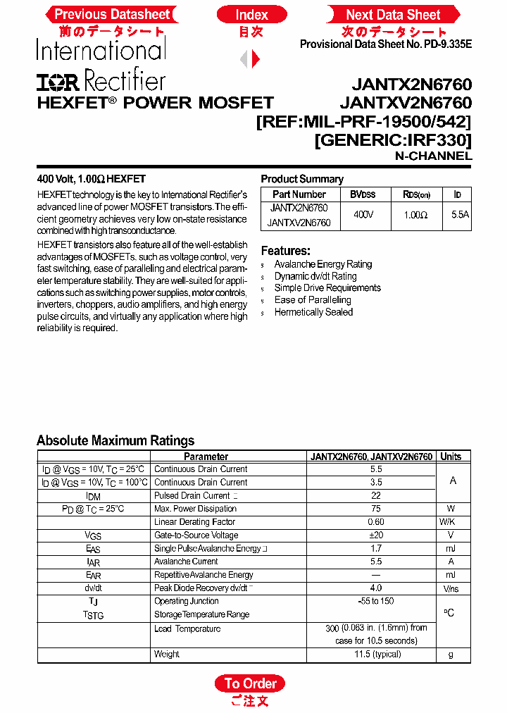 JANTXV2N6760_4104798.PDF Datasheet