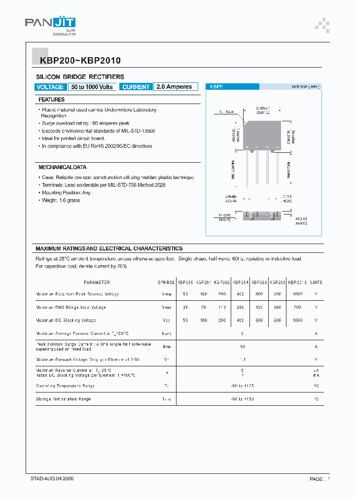 KBP206_4114980.PDF Datasheet
