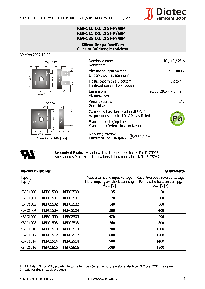KBPC1010_4150024.PDF Datasheet