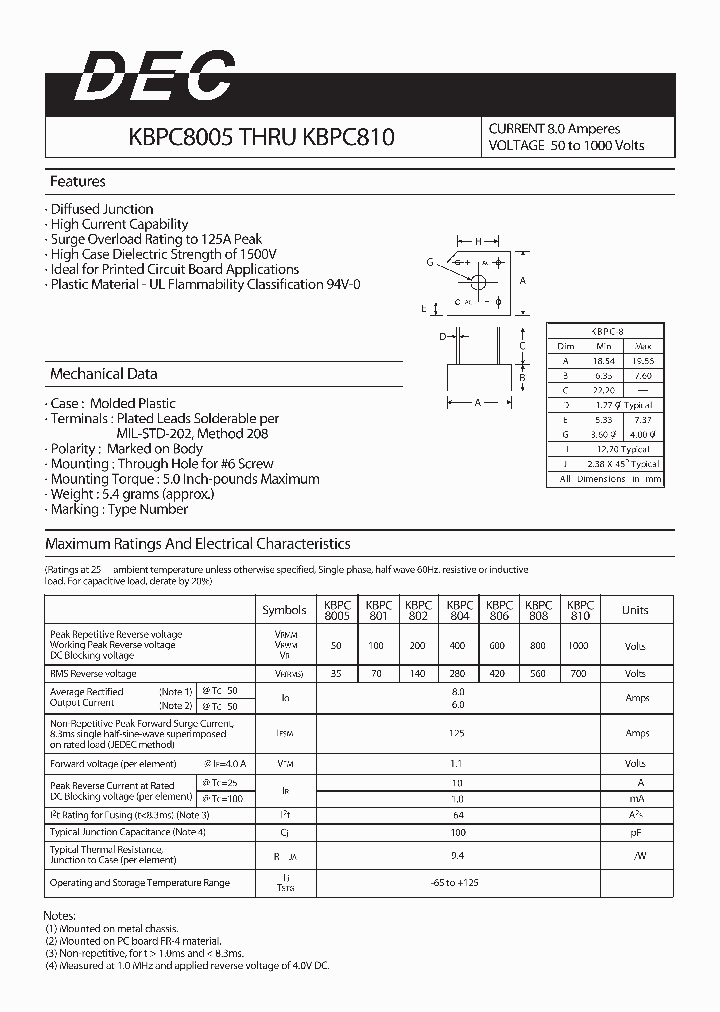 KBPC810_4148559.PDF Datasheet