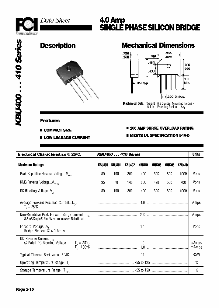 KBU400_4145615.PDF Datasheet