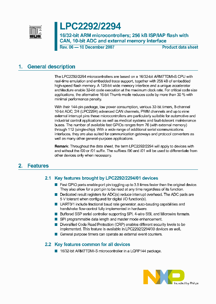 LPC2294HBD144_4112547.PDF Datasheet