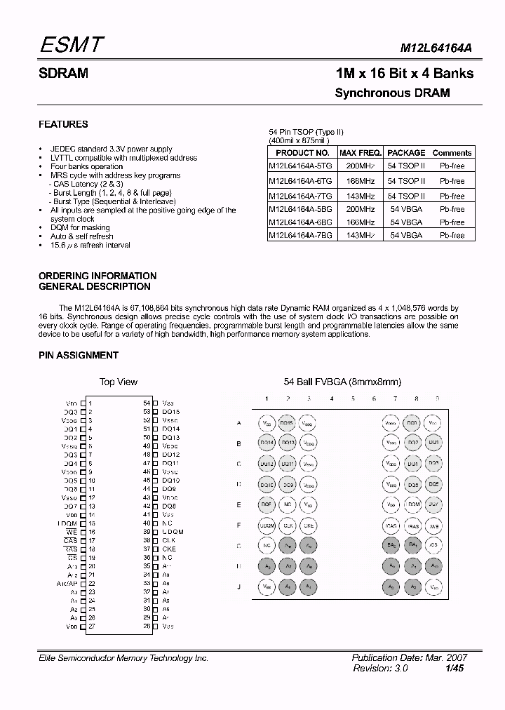 M12L64164A-5BG_4100653.PDF Datasheet
