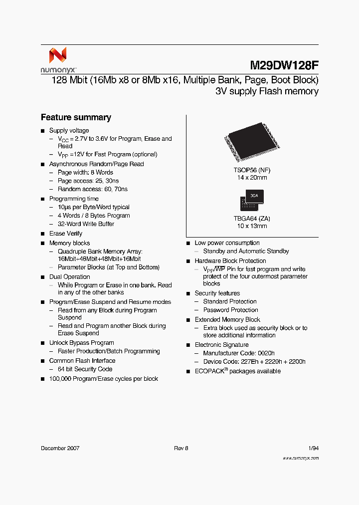 M29DW128F70NF6E_4156031.PDF Datasheet