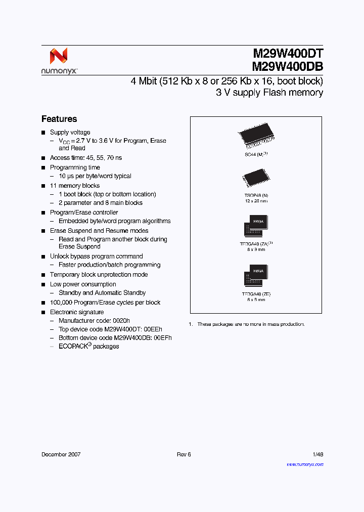 M29W400DB55M1_4160744.PDF Datasheet