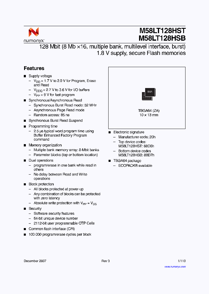 M58LT128HSB8ZA6_4150234.PDF Datasheet