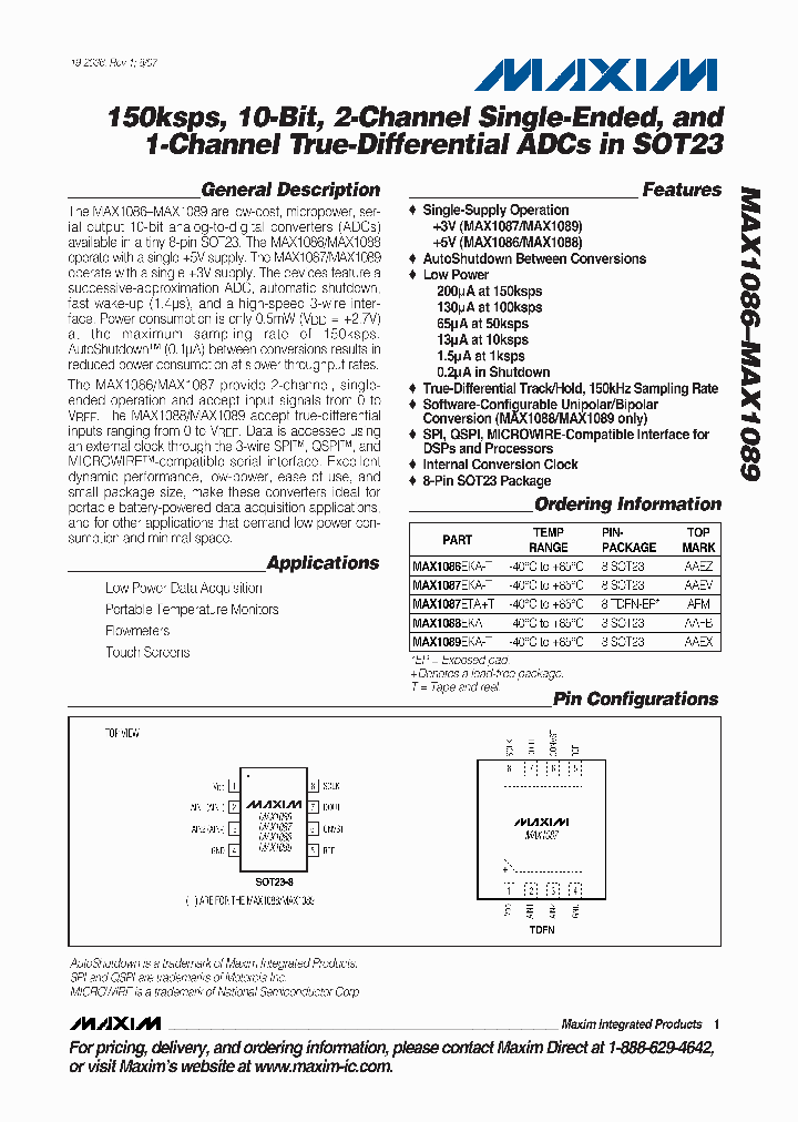 MAX1087ETAT_4124192.PDF Datasheet