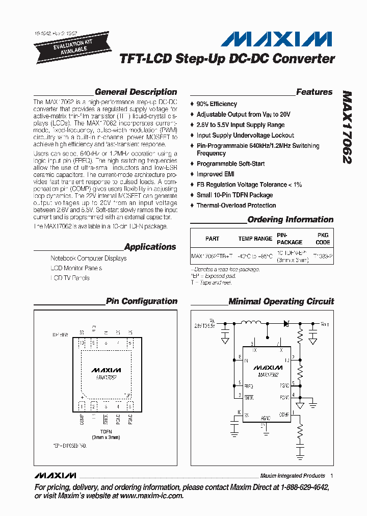 MAX17062ETBT_4127587.PDF Datasheet
